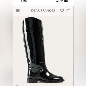 Dear Frances Saddle Boot, Black Patent
